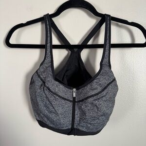 Victoria's Secret Front Zip Gray Sport Bra - size 36C